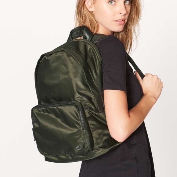 lululemon olive green backpack